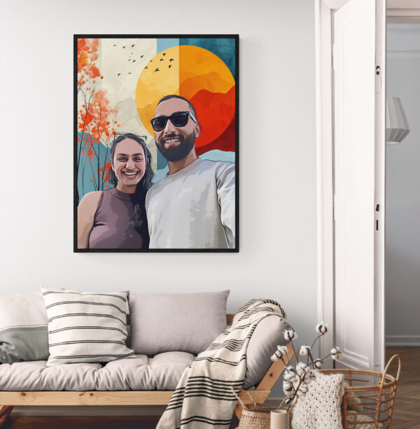 Couple hand painted portraits