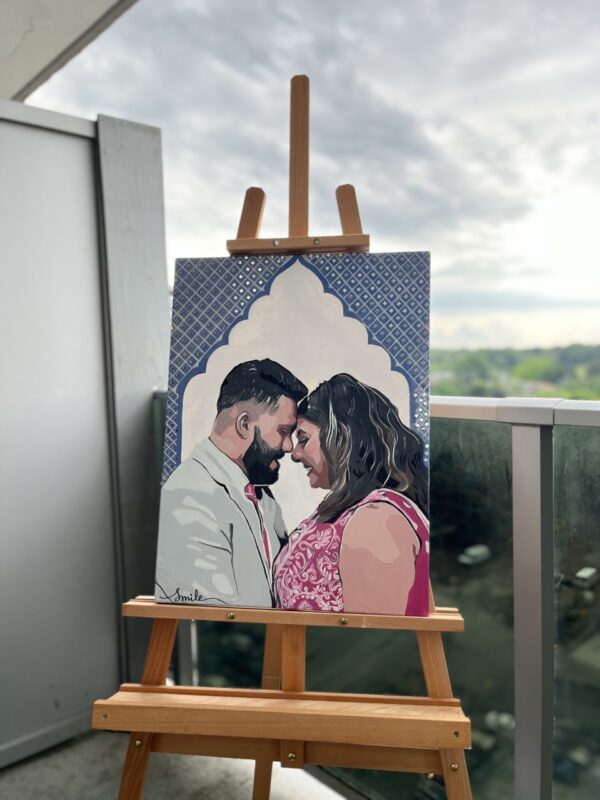 Hand painted couple portrait - Image 2