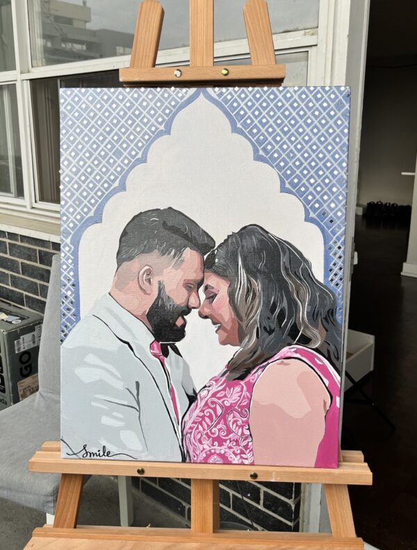 Hand painted couple portrait - Image 3