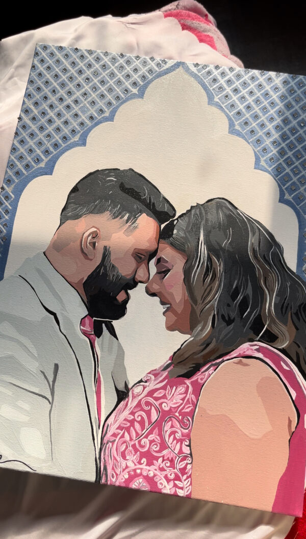 Hand painted couple portrait